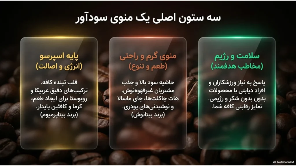 چه محصولاتی برای منوی کافی شاپ ضروری هستند؟ راهنمای کامل طراحی منوی کافه